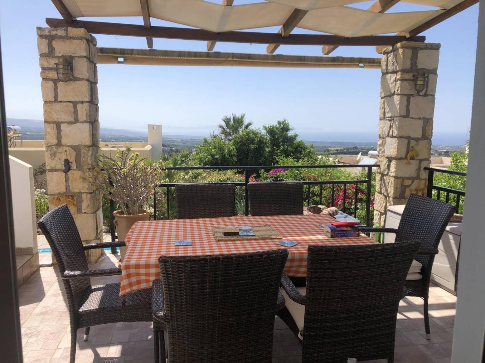 Gemuetliche Villa Mailin Priv. Pool Schoene Aussicht Skouloufia Luaran gambar