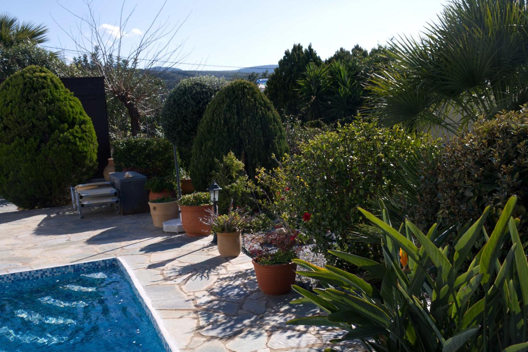 Gemuetliche Villa Mailin Priv. Pool Schoene Aussicht Skouloufia Luaran gambar